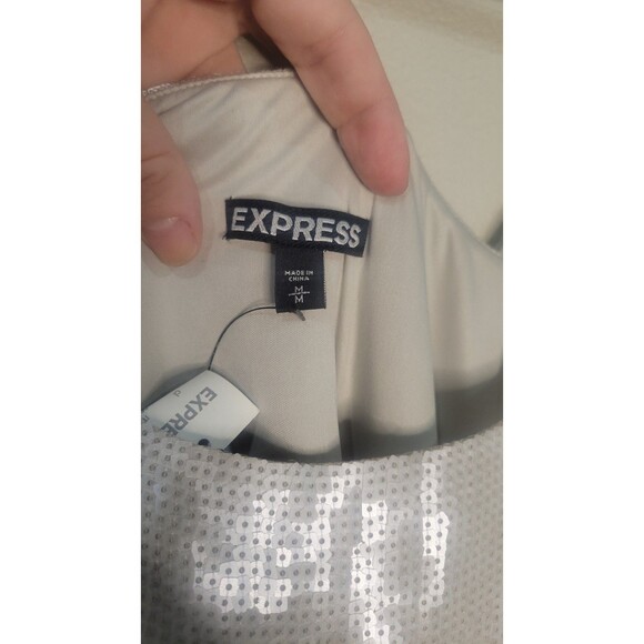 Express Champagne Beige Sequin Dress – Size M – NWT - Picture 6 of 8